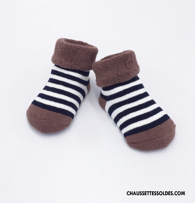 Chaussettes Courtes Garçon Plus De Velours Nouveau Terry Bébé Bouche Libre Renforcé Marron