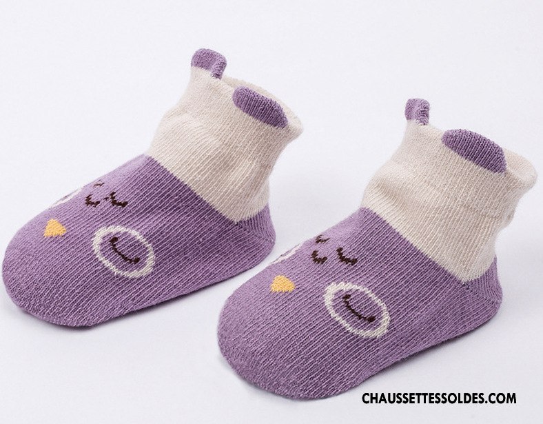 Chaussettes Courtes Garçon Printemps 100% Coton Été Matelassé Animal Dessin Animé Bleu