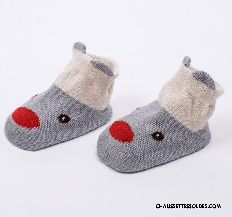 Chaussettes Courtes Garçon Printemps 100% Coton Été Matelassé Animal Dessin Animé Bleu