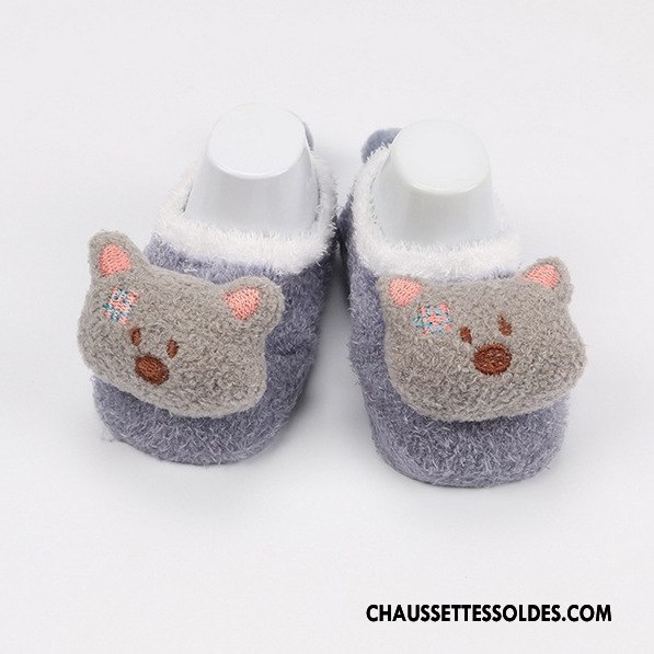 Chaussettes Courtes Garçon Yarn Style Chaud Bébé Dessin Animé L'automne Enfant Bleu