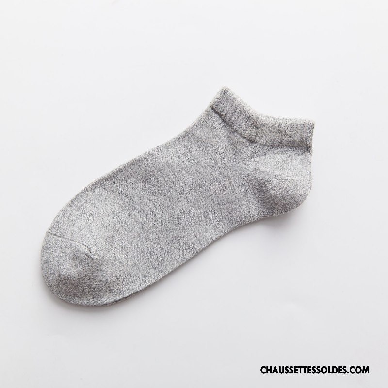 Chaussettes Courtes Homme 100% Coton Chaussette Basse Coupée Le Nouveau L'automne Hiver Casual Pure Bleu Clair