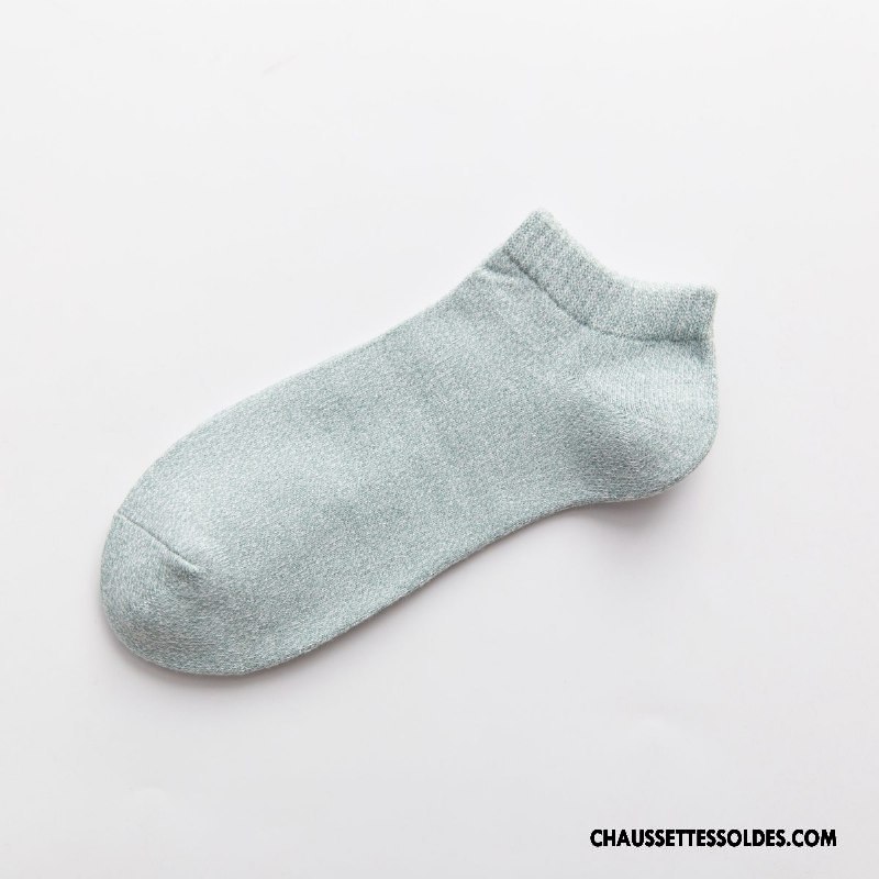 Chaussettes Courtes Homme 100% Coton Chaussette Basse Coupée Le Nouveau L'automne Hiver Casual Pure Bleu Clair