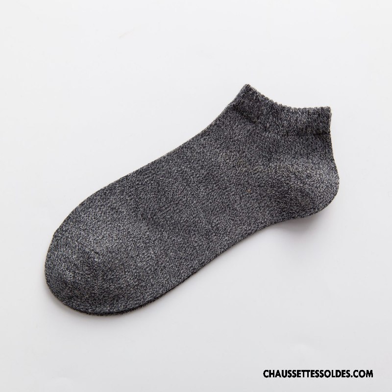 Chaussettes Courtes Homme 100% Coton Chaussette Basse Coupée Le Nouveau L'automne Hiver Casual Pure Bleu Clair