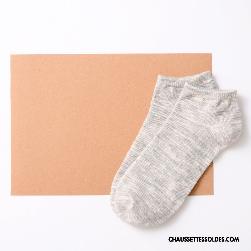 Chaussettes Courtes Homme 100% Coton Chaussette Courte Matelassé Chaussette Basse Coupée Rétro Style National Bleu Clair