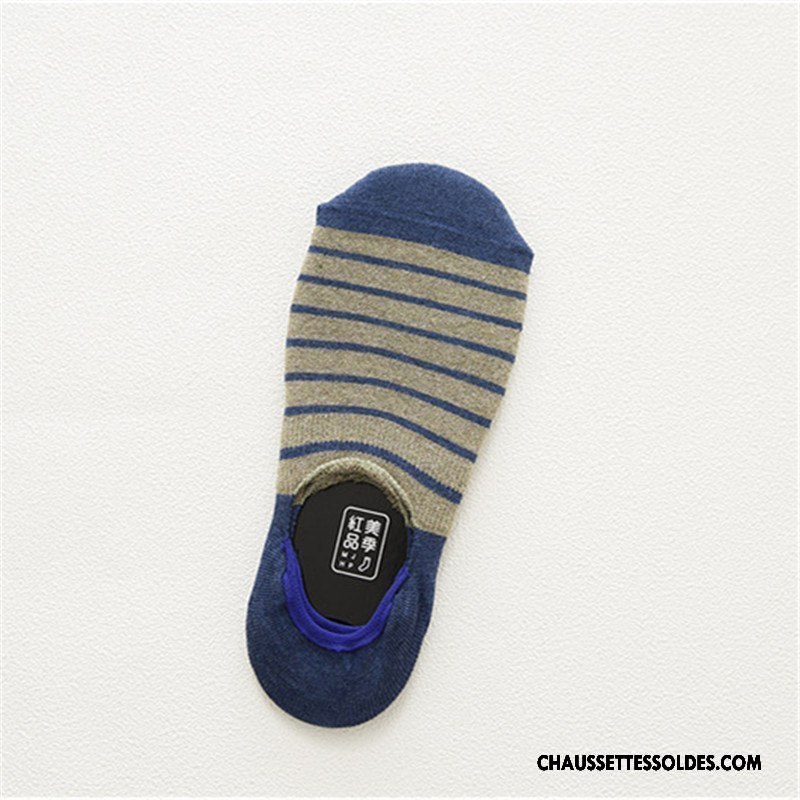 Chaussettes Courtes Homme 100% Coton Le Nouveau Hiver Rayé L'automne Clair
