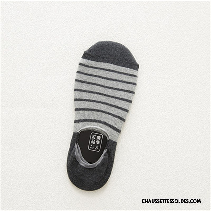 Chaussettes Courtes Homme 100% Coton Le Nouveau Hiver Rayé L'automne Clair