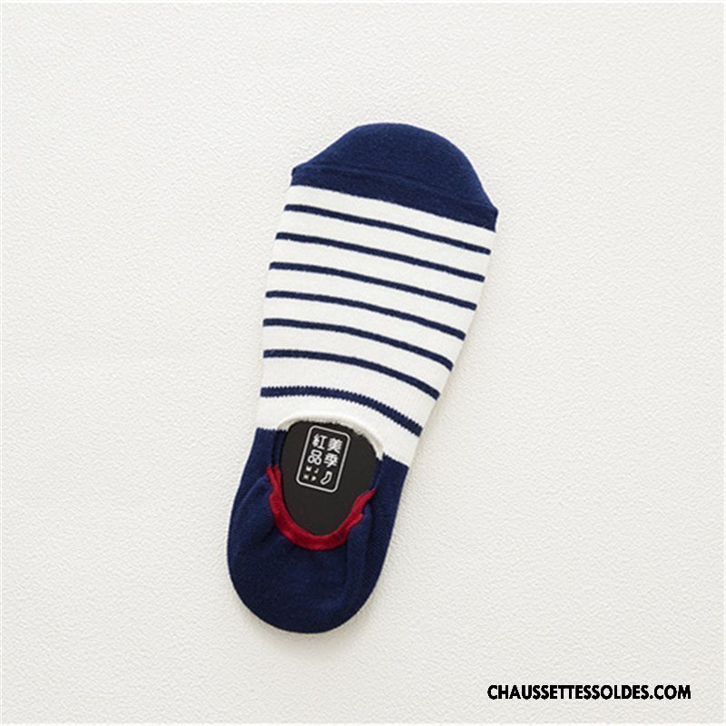 Chaussettes Courtes Homme 100% Coton Le Nouveau Hiver Rayé L'automne Clair