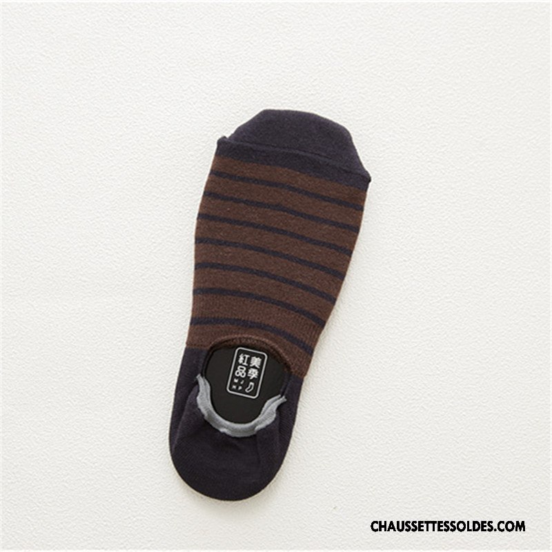 Chaussettes Courtes Homme 100% Coton Le Nouveau Hiver Rayé L'automne Clair