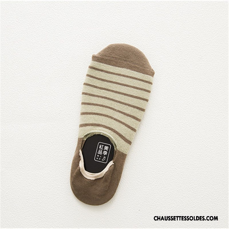 Chaussettes Courtes Homme 100% Coton Le Nouveau Hiver Rayé L'automne Clair
