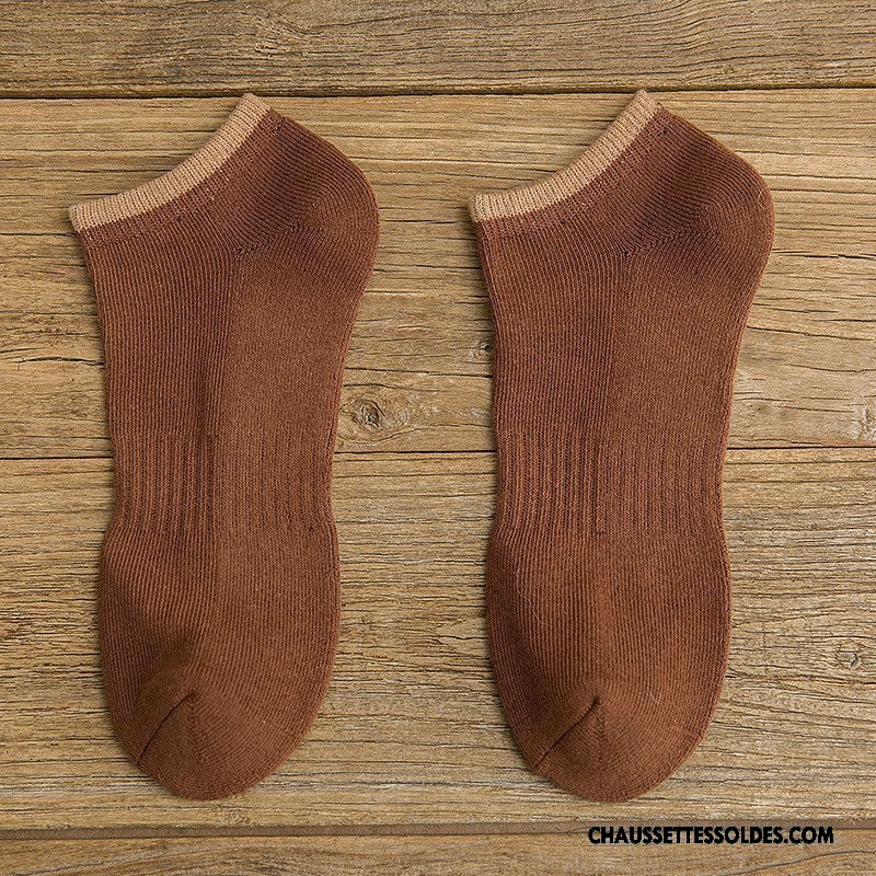 Chaussettes Courtes Homme 100% Coton Le Nouveau Hiver Terry L'automne Personnalité Pure Marron / Brun