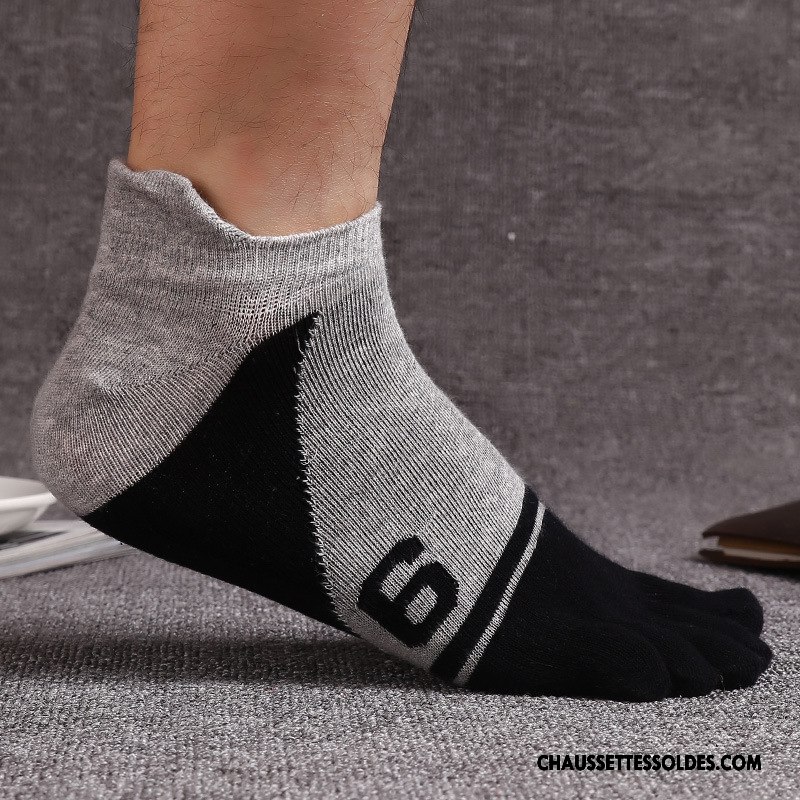 Chaussettes Courtes Homme 100% Coton Livraison Gratuite Cinq Doigts Antibactérien Coton Bio Été Gris