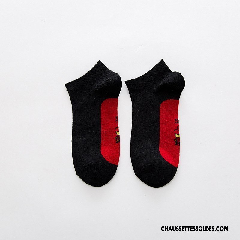 Chaussettes Courtes Homme 100% Coton Pente Invisible Été Chaussette Basse Coupée Couleurs Mixtes Noir