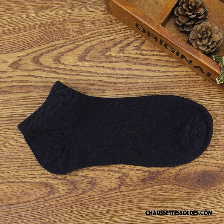 Chaussettes Courtes Homme 100% Coton Printemps Été Le Nouveau De Travail Chaussette Basse Coupée Pure Gris