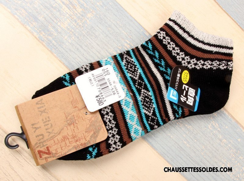 Chaussettes Courtes Homme 100% Coton Style National Chaussette Courte Tendance Chaussette Basse Coupée Été Coloré