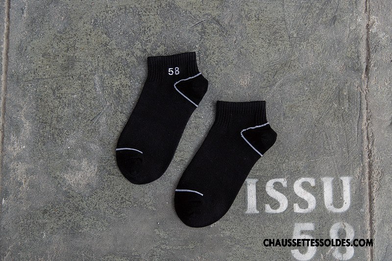 Chaussettes Courtes Homme 100% Coton Tendance Toutes Les Saisons Anti-odeur Femme Numérique Blanc Noir Gris