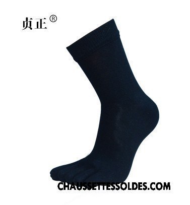 Chaussettes Courtes Homme Absorber La Sueur Cinq Doigts Été Anti-odeur Chaussettes En Coton De Travail Bleu Marin