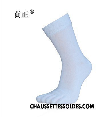 Chaussettes Courtes Homme Absorber La Sueur Cinq Doigts Été Anti-odeur Chaussettes En Coton De Travail Bleu Marin