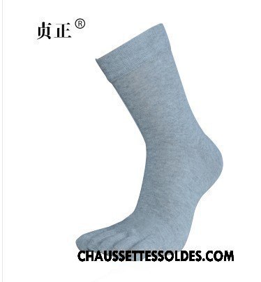 Chaussettes Courtes Homme Absorber La Sueur Cinq Doigts Été Anti-odeur Chaussettes En Coton De Travail Bleu Marin