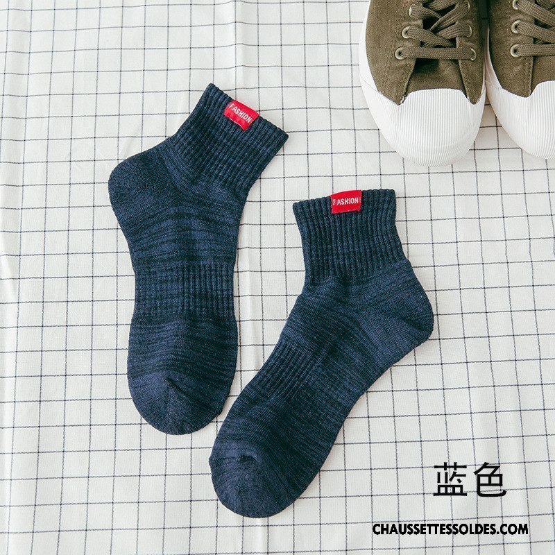 Chaussettes Courtes Homme Absorber La Sueur Serviette Renforcé De Plein Air Escalade Terry Bleu