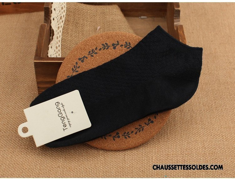 Chaussettes Courtes Homme Anti-odeur Absorber La Sueur L'automne De Travail Printemps Fibre Pure Blanc Noir