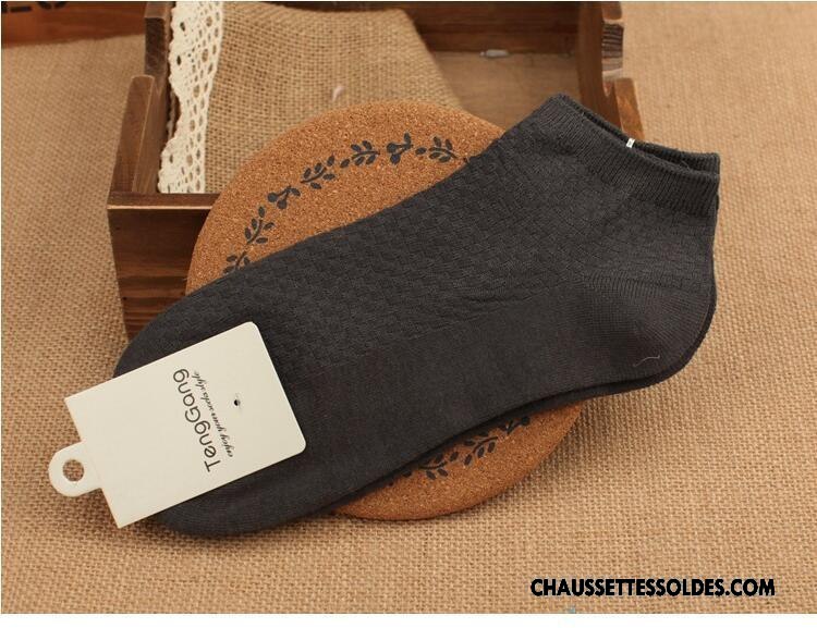 Chaussettes Courtes Homme Anti-odeur Absorber La Sueur L'automne De Travail Printemps Fibre Pure Blanc Noir