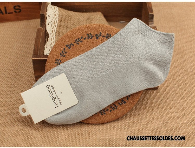 Chaussettes Courtes Homme Anti-odeur Absorber La Sueur L'automne De Travail Printemps Fibre Pure Blanc Noir