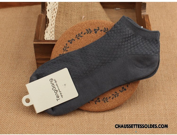 Chaussettes Courtes Homme Anti-odeur Absorber La Sueur L'automne De Travail Printemps Fibre Pure Blanc Noir