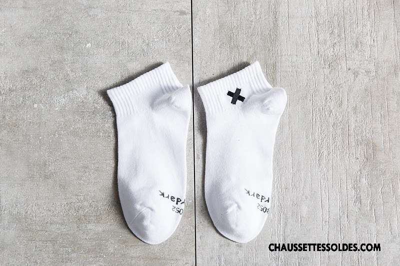 Chaussettes Courtes Homme Anti-odeur Chaussette Courte Chaussette Basse Coupée Femme Tendance Brodé Blanc Noir Gris