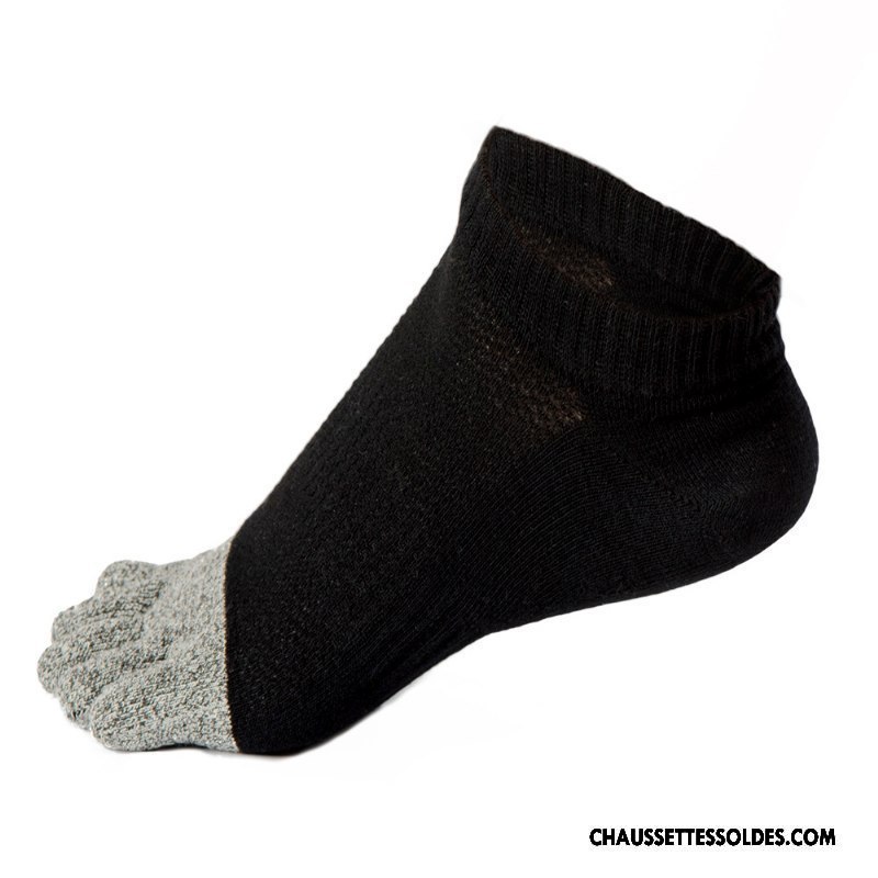 Chaussettes Courtes Homme Anti-odeur Engrener Antibactérien Cinq Doigts Respirant Blanc