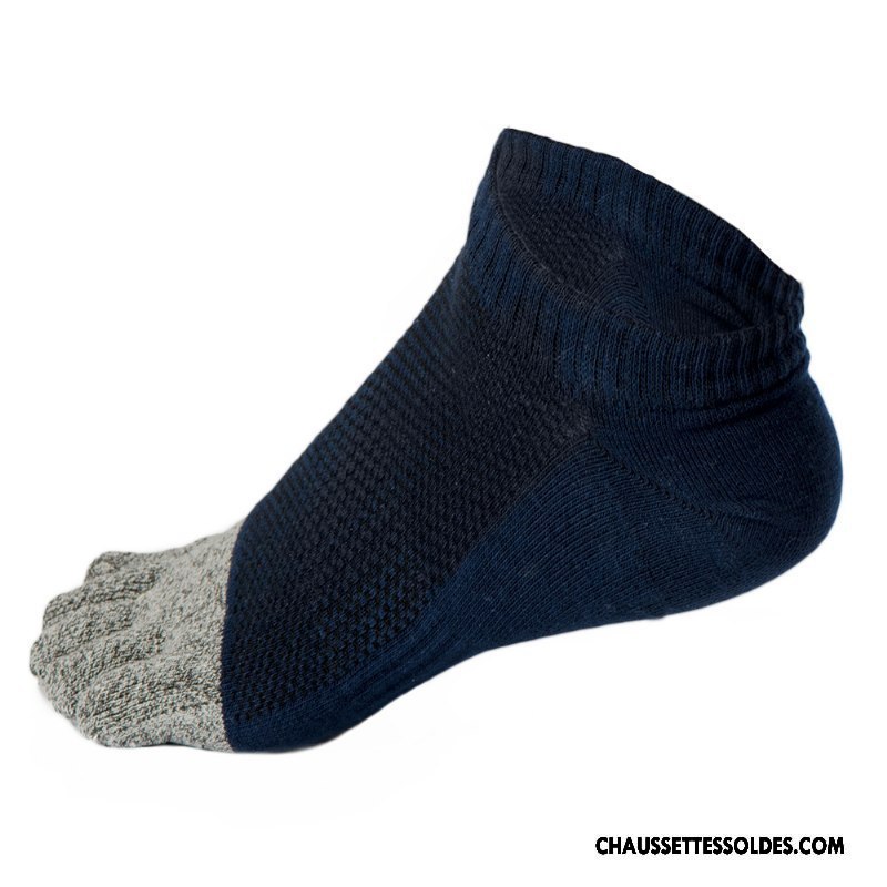 Chaussettes Courtes Homme Anti-odeur Engrener Antibactérien Cinq Doigts Respirant Blanc