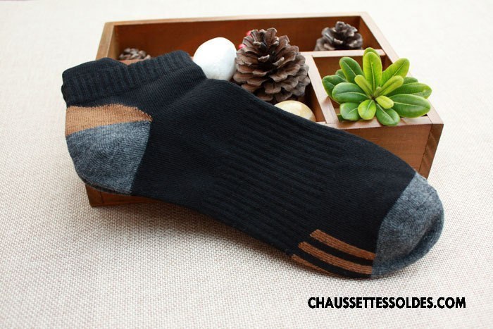 Chaussettes Courtes Homme Basket Matelassé Mouvement Le Nouveau Respirant Chaussette Basse Coupée Gris