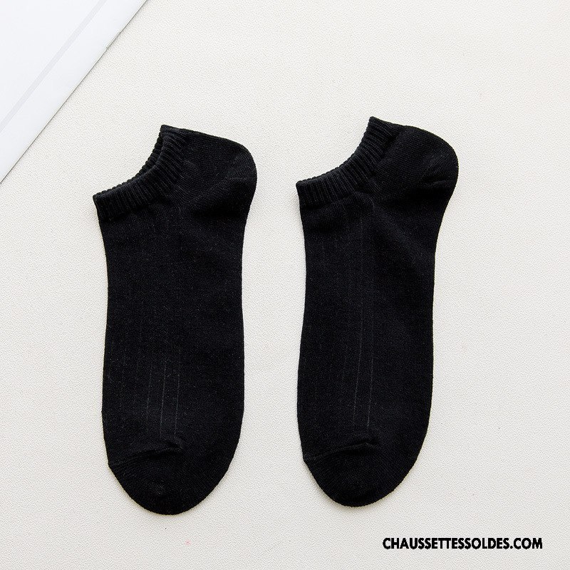 Chaussettes Courtes Homme Basse 100% Coton Le Nouveau Hiver L'automne Pure Gris