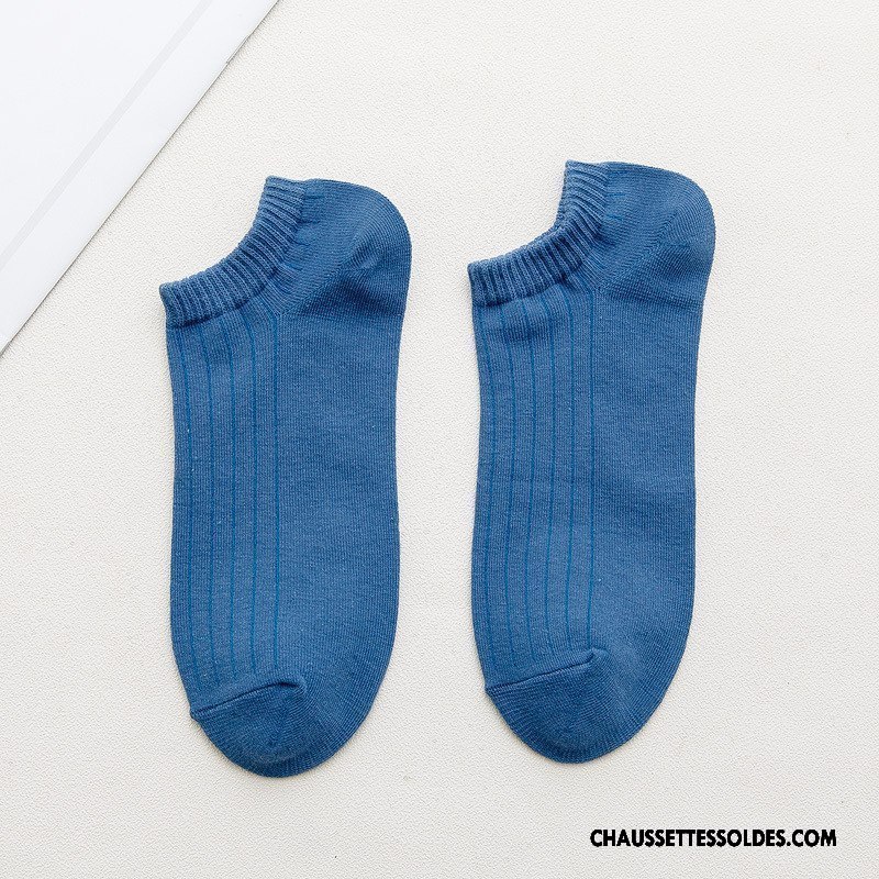 Chaussettes Courtes Homme Basse 100% Coton Le Nouveau Hiver L'automne Pure Gris