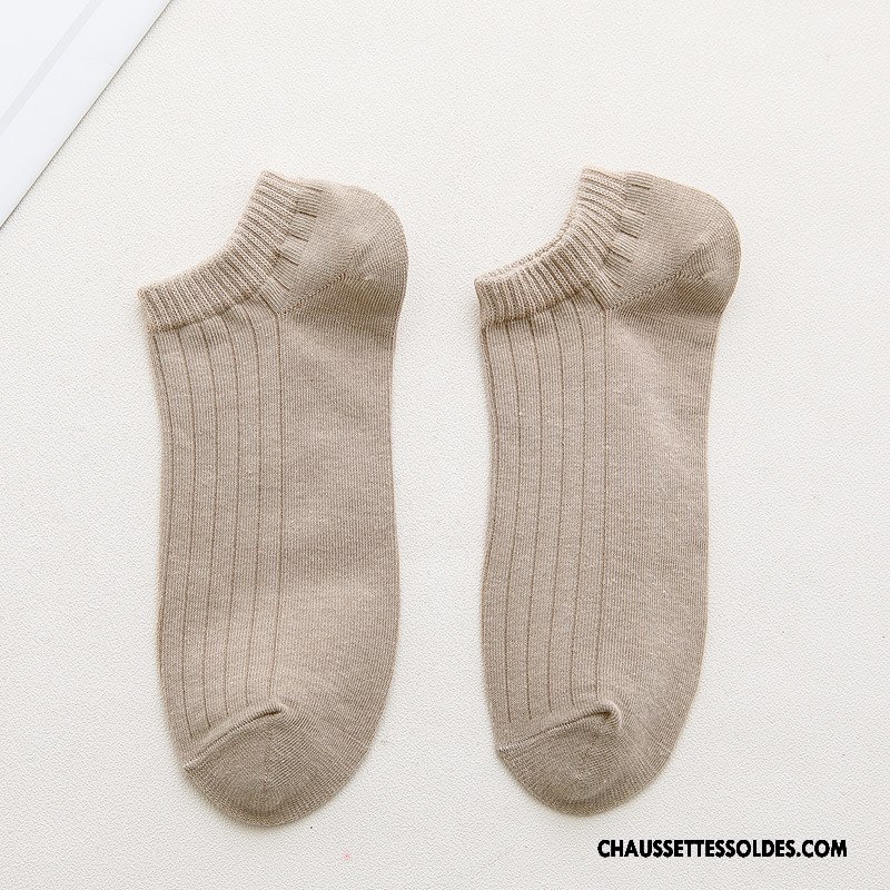 Chaussettes Courtes Homme Basse 100% Coton Le Nouveau Hiver L'automne Pure Gris