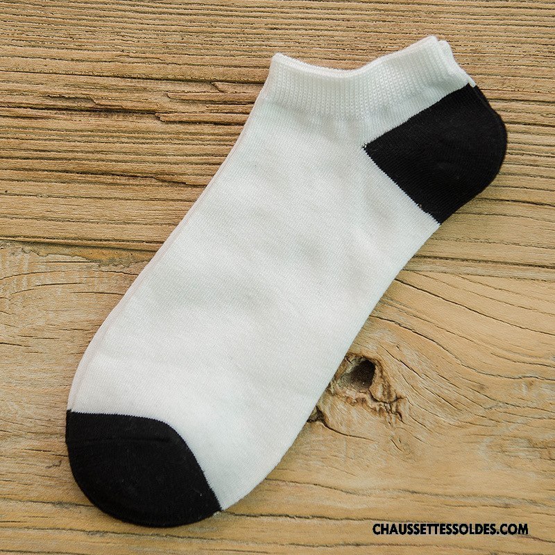 Chaussettes Courtes Homme Casual Basse Chaussette Courte 100% Coton Le Nouveau Couleurs Mixtes Blanc