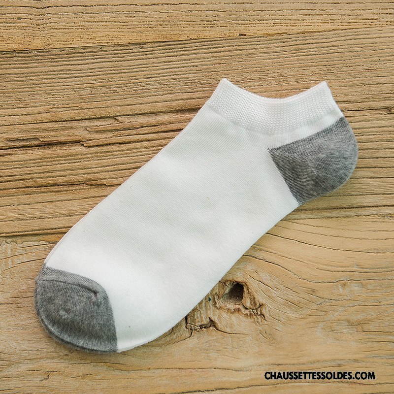 Chaussettes Courtes Homme Casual Basse Chaussette Courte 100% Coton Le Nouveau Couleurs Mixtes Blanc