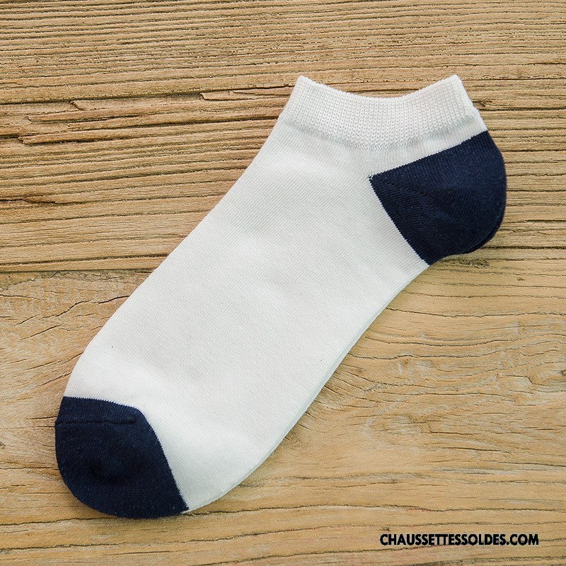 Chaussettes Courtes Homme Casual Basse Chaussette Courte 100% Coton Le Nouveau Couleurs Mixtes Blanc