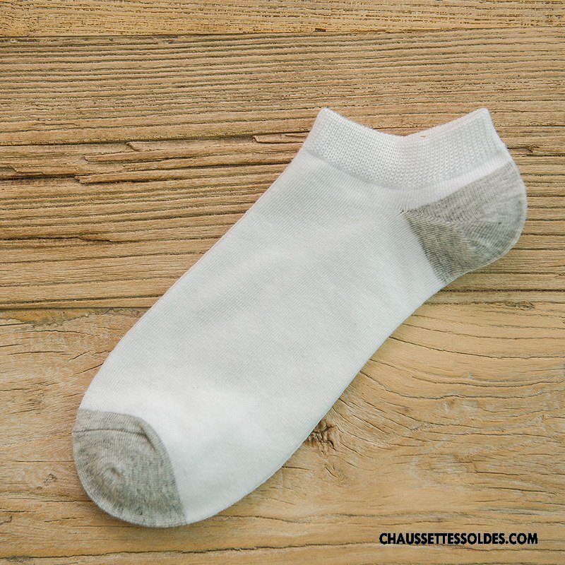 Chaussettes Courtes Homme Casual Basse Chaussette Courte 100% Coton Le Nouveau Couleurs Mixtes Blanc