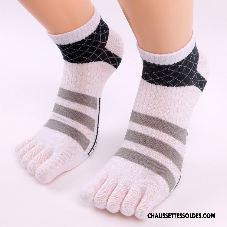 Chaussettes Courtes Homme Casual Tendance Marque Matelassé Engrener Mouvement Blanc