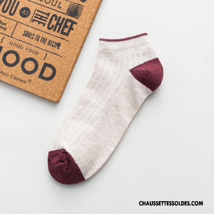 Chaussettes Courtes Homme Chaussette Basse Coupée Chaussette Courte 100% Coton Printemps Coton Bio Invisible Gris Clair Foncé