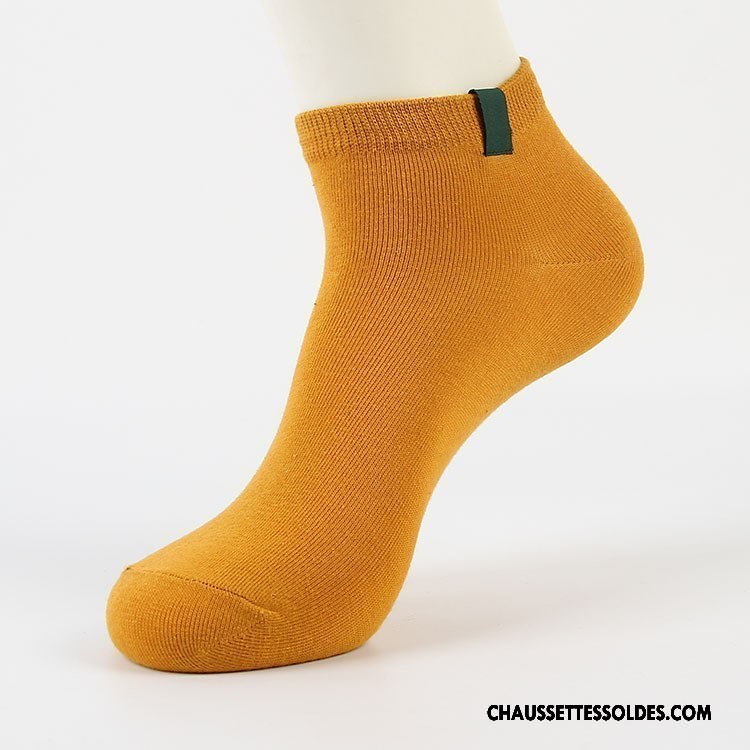 Chaussettes Courtes Homme Chaussette Basse Coupée Coton Bio Printemps Été Chaussette Courte Pure Rouge