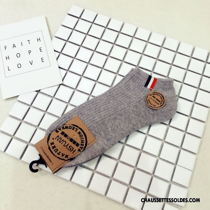 Chaussettes Courtes Homme Chaussette Basse Coupée Le Nouveau Casual Printemps Mouvement 100% Coton Pure Blanc