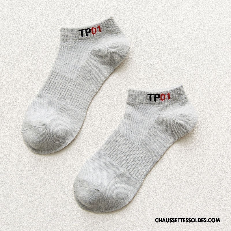 Chaussettes Courtes Homme Chaussette Basse Coupée Nouvelles Arrivées Mouvement Réseau Été Légère Pure Blanc