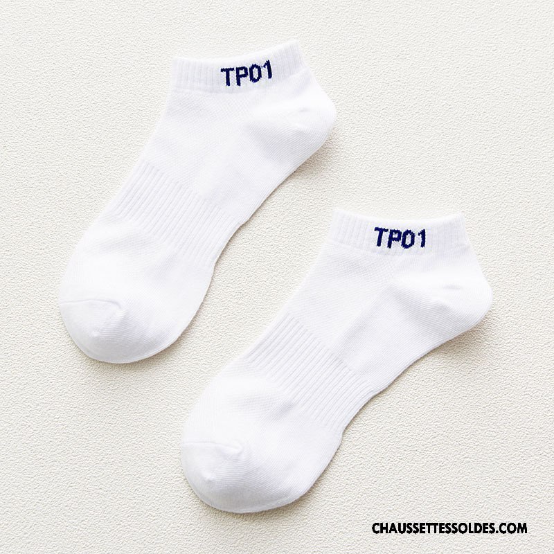Chaussettes Courtes Homme Chaussette Basse Coupée Nouvelles Arrivées Mouvement Réseau Été Légère Pure Blanc