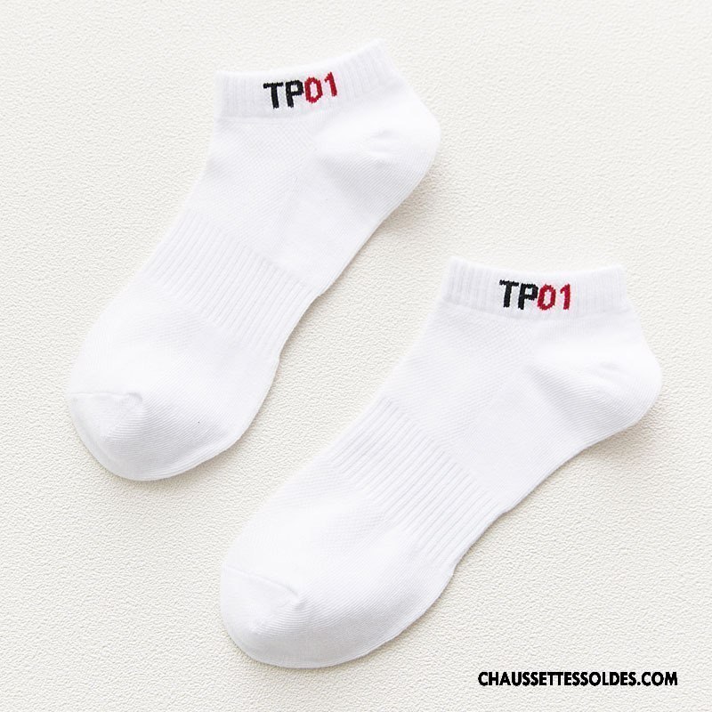 Chaussettes Courtes Homme Chaussette Basse Coupée Nouvelles Arrivées Mouvement Réseau Été Légère Pure Blanc