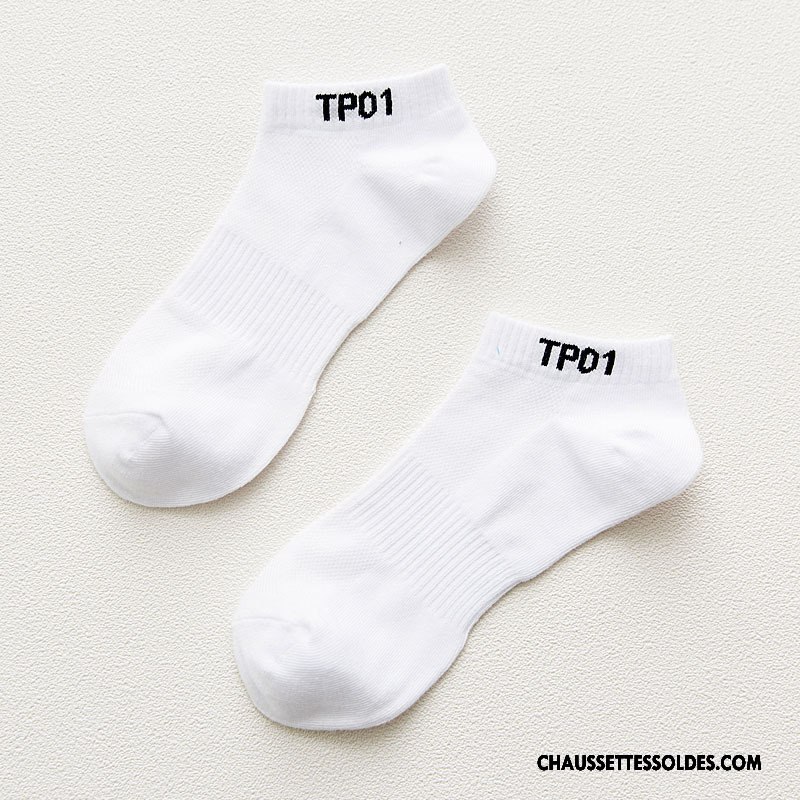 Chaussettes Courtes Homme Chaussette Basse Coupée Nouvelles Arrivées Mouvement Réseau Été Légère Pure Blanc