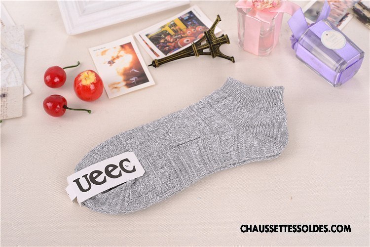 Chaussettes Courtes Homme Chaussette Basse Coupée Printemps 100% Coton Le Nouveau Respirant Coton Bio Bordeaux Clair
