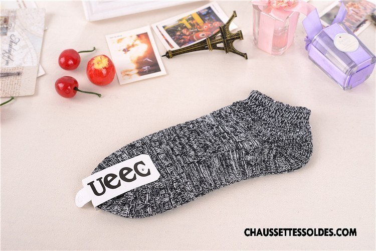 Chaussettes Courtes Homme Chaussette Basse Coupée Printemps 100% Coton Le Nouveau Respirant Coton Bio Bordeaux Clair