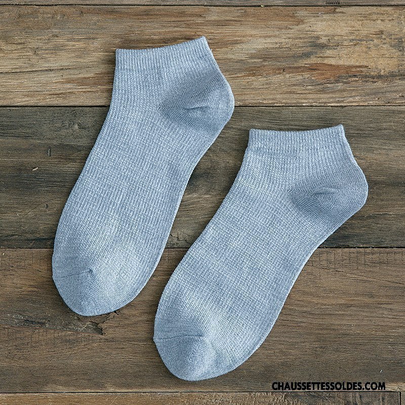 Chaussettes Courtes Homme Chaussette Courte Chaussette Basse Coupée Le Nouveau Matelassé Rétro Gris Clair