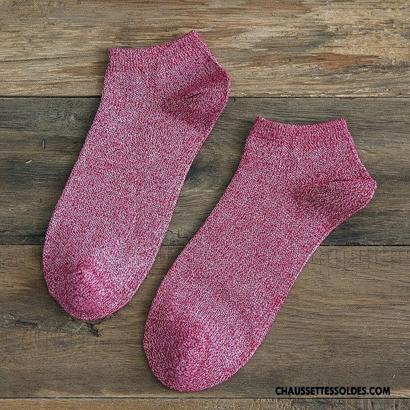 Chaussettes Courtes Homme Chaussette Courte Chaussette Basse Coupée Le Nouveau Matelassé Rétro Gris Clair